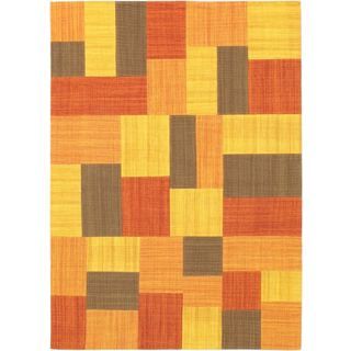 Hand woven Mosaico Gold/ Light Orange Wool Rug (47 X 67)