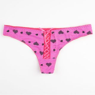 Heart Lace Up Thong Light Pink In Sizes Small, Medium, Large For Women 23781638