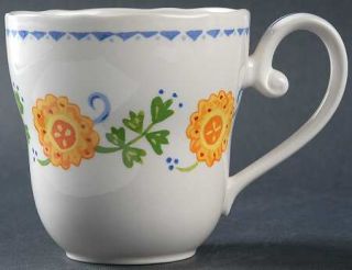 Noritake Sunshine Floral Mug, Fine China Dinnerware   Susan Sargent,Florals,Blue