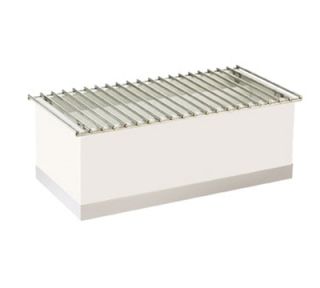 Cal Mil Luxe Chafer Alternative   22x12x8 1/2, White, Stainless Steel