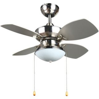 Transitional 28 inch Ceiling Fan In Brushed Nickel