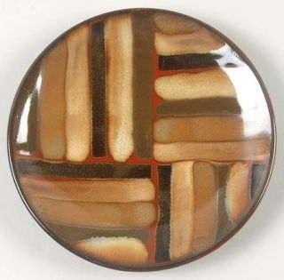 Tabletops Unlimited Arizona Wind Canape Plate, Fine China Dinnerware   Brown,Red