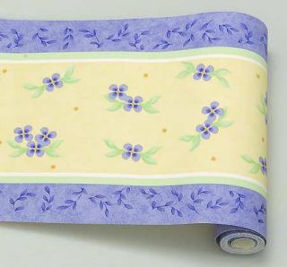 Pfaltzgraff Summer Breeze Wallpaper Border, Fine China Dinnerware   Blue Flowers