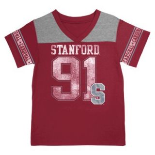 NCAA RED GIRLS V NECK TEE STANFORD   XS