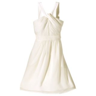 TEVOLIO Womens Plus Size Halter Neck Chiffon Dress   Off White   16W