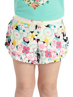 Juicy Couture Toddlers & Little Girls Floral Terry Shorts   White Dazzle