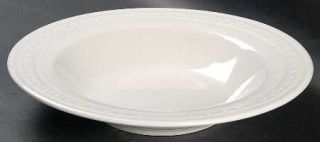 Oneida Regency Large Rim Soup Bowl, Fine China Dinnerware   All White,Embossed B