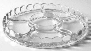 Westmoreland Thousand Eye Clear 6 Part Relish Dish   Stem #1000, Clear, Bubble D