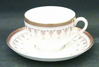 Royal Worcester Imperial White Footed Cup & Saucer Set, Fine China Dinnerware  