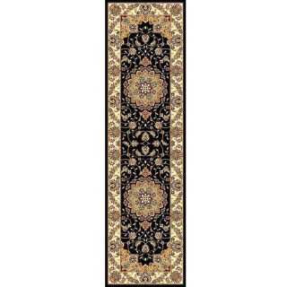 Lyndhurst Collection Traditional Black/ Ivory Runner (23 X 6)