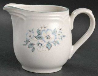 Country Ware Ashberry Creamer, Fine China Dinnerware   Blue Flowers,Scalloped Ed