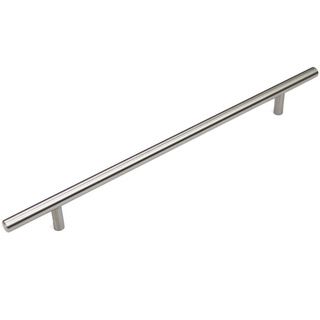Solid Stainless Steel Cabinet Bar Pull Handles (case Of 4) (100 percent stainless steelFinish: Brushed nickelOverall length: 18 inches (450mm)Hole to hole spacing: 12 1/2 inches (320mm)Projection: 1 3/8 inchesDiameter: 0.5 inchModel: 12SL0018SImported)