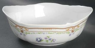 Mikasa Chatelet 8 Round Vegetable Bowl, Fine China Dinnerware   Brown Bands&Scr