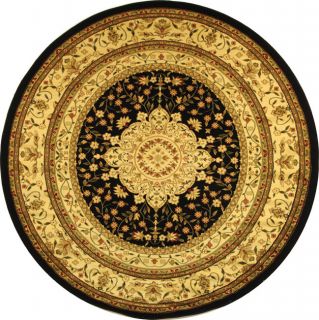 Lyndhurst Collection Mashad Black/ Ivory Rug (5 3 Round) (BlackPattern: OrientalMeasures 0.375 inch thickTip: We recommend the use of a non skid pad to keep the rug in place on smooth surfaces.All rug sizes are approximate. Due to the difference of monito