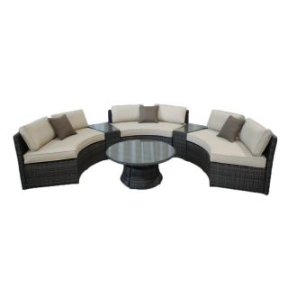 Kontiki Monte Carlo 6 Piece Conversation Group Benches with Side Tables &