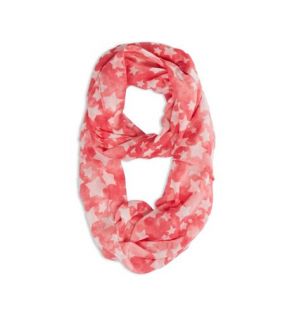 Red AEO Factory Printed Loop Scarf, Womens One Size