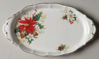 Royal Albert Poinsettia Tray for Creamer & Sugar with Lid, Fine China Dinnerware