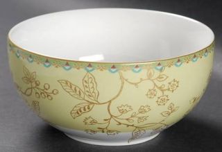 222 Fifth (PTS) Peacock Garden Soup/Cereal Bowl, Fine China Dinnerware   Turquoi