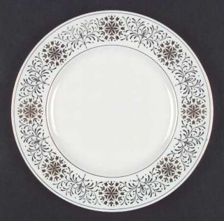 Coalport Spanish Lace Dinner Plate, Fine China Dinnerware   Gold & Silver Flower