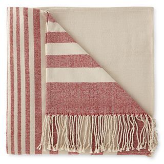 JCP Home Collection JCPenney Home Acrylic Striped Throw, Red