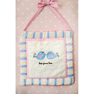 My Baby Sam Love Grows Here Wall Art (White/pink/blue/yellow Coordinates with My Baby Sams Love Grows Here crib bedding collectionMaterials: 100 percent cotton Number if a Set: One (1) piece Care instructions: Spot clean only Dimensions: 13 inches high x 