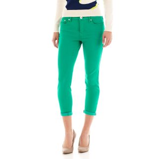 Skinny Ankle Jeans, Green, Womens