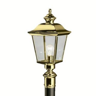Kichler 9913PB Outdoor Light, Classic (Formal Traditional) Post Mount 1 Light Fixture Polished Brass