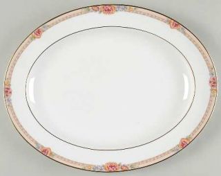 Royal Doulton Darjeeling 13 Oval Serving Platter, Fine China Dinnerware   Pink/