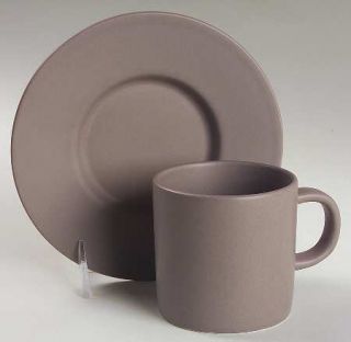 Calvin Klein Earth Flat Cup & Saucer Set, Fine China Dinnerware   Stoneware,Japa