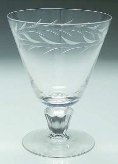 Fostoria Regal (Gray Cutting #842) Water Goblet   Stem #6061, Gray Cutting #842