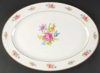 Royal Jackson Deanna 15 Oval Serving Platter, Fine China Dinnerware   Floral Ri