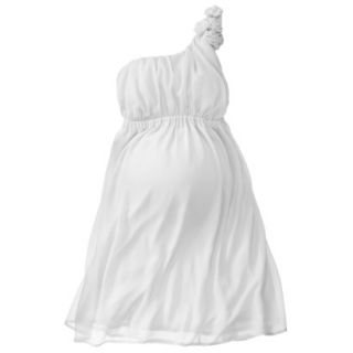 Merona Maternity One Shoulder Rosette Dress   Off White XL