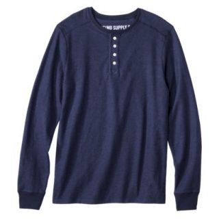 Mossimo Supply Co. Mens Long Sleeve Henley Shirt   Oxford Blue M