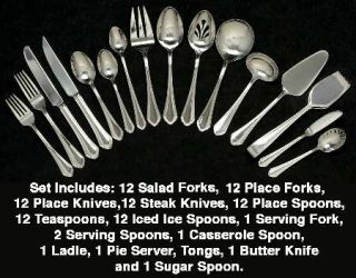 Reed & Barton Canter Place (Stainless) 93 Piece Set   Stainless,18/0,Glossy,Outl
