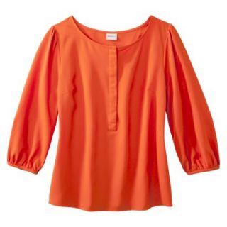 Merona Womens Woven 3/4 Sleeve Blouse   Orange Zing   XXL