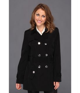 Calvin Klein Double Breasted Belted Trench CW342211 Womens Coat (Black)