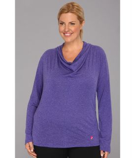 Ryka Plus Size Draped Neck T Womens Long Sleeve Pullover (Purple)