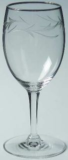 Seneca Musette Wine Glass   Stem #1235/Cut #1406,Platinum Trim