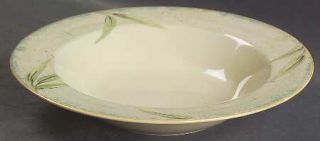 222 Fifth (PTS) Bamboo Large Rim Soup Bowl, Fine China Dinnerware   Bamboo Leave