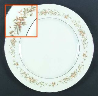 Style House Mayfair (Platinum Trim) Dinner Plate, Fine China Dinnerware   White