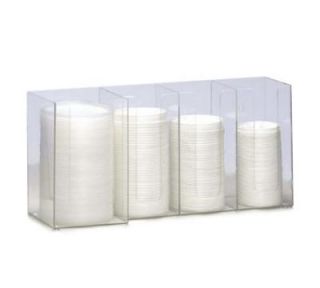 Dispense Rite Lid/Cup Organizer, 4 Section: (3) 4 in & (1) 5 in, Acrylic, Clear