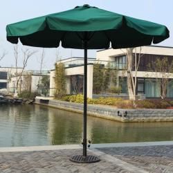 Deluxe 10 foot Green Patio Umbrella (Green Materials: Powder coated steel pole, polyester fabric Weather resistantUV protectionDeluxe spring loaded mechanism opens and closes effortlessly Dimensions: 101 inches high x 118 inches in diameter Weight: 19 pou