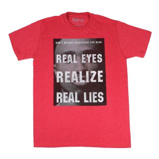 Tupac Real Eyes Graphic Tee, Red, Mens