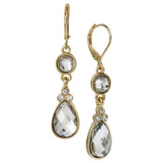 Lonna & Lilly Clear Stone Drop Earrings   Gold