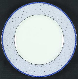 Noritake Addison Dinner Plate, Fine China Dinnerware   Blue Band,Dots&Flowers,Mu