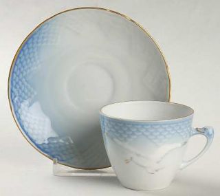 Bing & Grondahl Seagull Flat Demitasse Cup & Saucer, Fine China Dinnerware   Blu