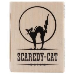 Inkadinkado Halloween Mounted Rubber Stamp 1.5 X2 : Scaredy Cat
