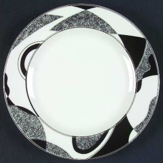 Christopher Stuart Odyssey Salad Plate, Fine China Dinnerware   Black Abstract R