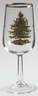 Spode Christmas Tree Green Trim Glassware Goblet, Fine China Dinnerware   Newer