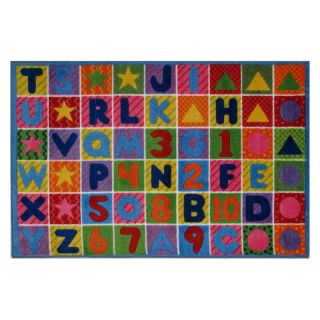 Fun Rugs Supreme TSC 137 Numbers and Letters Area Rug   Multicolor   TSC 137